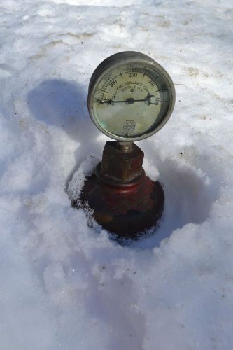 VINTAGE BUFFALO FIRE GAUGE BRASS BASE STEAMPUNK RATROD