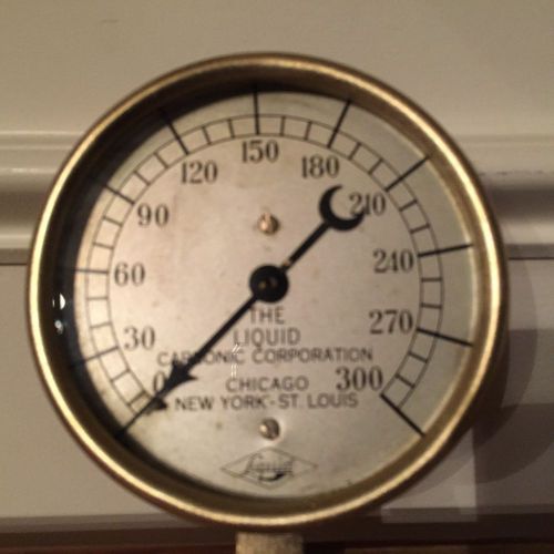 Beautiful Liquid Carbonic Pressure Gauge, Vintage, Brass, Antique, STEAM PUNK !!