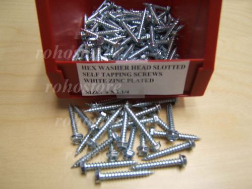 8 X 1-1/4 slott Hex Head Self tapping screw 300 pcs free ship