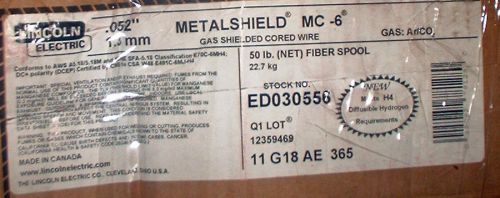 1 - 50 lb  spool lincoln  metalshield mc-6  welding wire, .052&#034; dia.ed030556 for sale