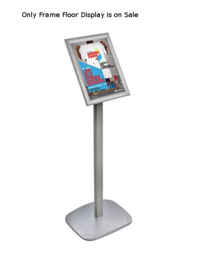 Angled Snap Frame Floor Display on Straight Metal Pole Base 8.5&#034;W x 11&#034;H