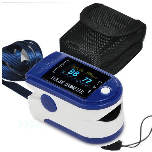 BLUE OLED FINGERTIP PULSE OXIMETER,SPO2/PR 2-5 DAYS ARRIVED,USA,FREE CASE CMS50D