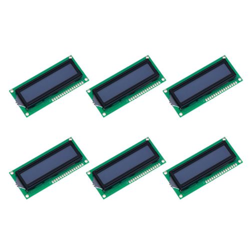 6pcs HD44780 16 x 2 LCD Module White Characters Blue Backlight