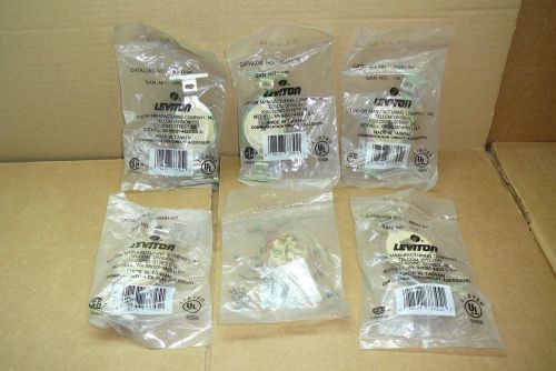 Quantity 6) 40201-00I Leviton New In Box Phone Jack 4020100I