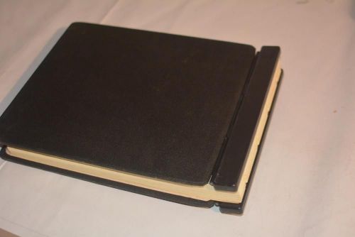 Vtg Old Wilson Jones Raven Vinyl Guarded Post Binder Black Model w/Paper 241-40N