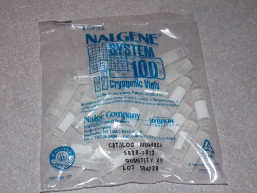 1ML NALGENE SYSTEM 100 CRYOGENIC VIALS 5000-1012 QTY 25 NEW