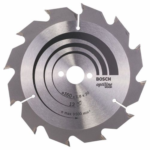 Bosch 160mm x 1.8 x 20/16mm  12 Teeth Optiline Wood Circular Saw Blade