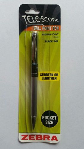 ZEBRA 24001 Telescopic (TM) Retractable Medium Ball Point Pen - Black Ink