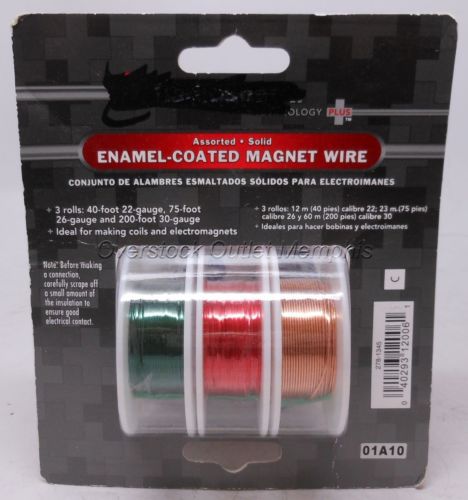 RadioShack 3pk Assorted Enamel-Coated Magnet Wire 22/26/30 Gauge #278-1345