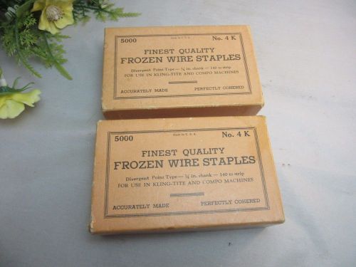 2 boxes 5000 Finest Quality Frozen Wire Staples No.4 K.Kling-tite,Compo machine