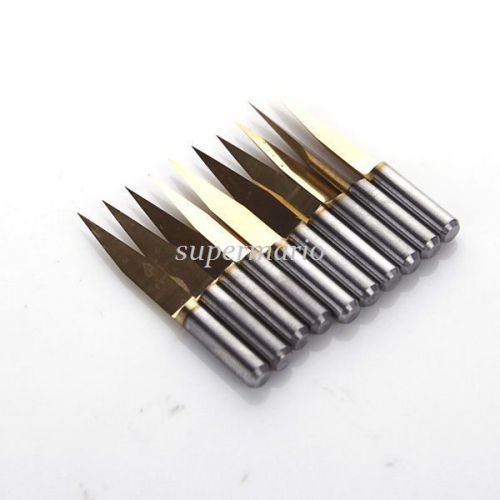 10xTitanium Coated Carbide PCB Engraving CNC Bit Tool  0.2mm 20 Degree Set