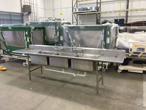 3 compartment stainless steel sink