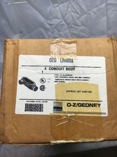 NIB O-Z Gedney 4&#034; ALUMINUM FORM 85  UNILET CONDUIT BODY LR400-A