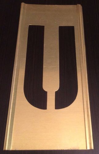 BRAND NEW 3&#034; REUSABLE INTERLOCKING BRASS STENCIL LETTER &#034;U&#034;