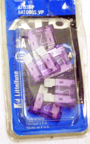 New 5 Littelfuse 0ATO003VP ATO3BP Volt 3 Amp Carded Fuse