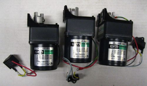 Lot of 3 Oriental Reversible Motor 3RJ10GB-AUL with Gear Head 3GB18K (I4)