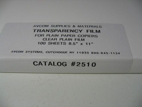 Avcom Transparency Film 100 Sheets 8-1/2&#034; x 11&#034; NOS 2510