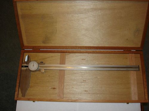 Vintage Helios 13&#034; Dial Caliper in it&#039;s Original Wooden Box