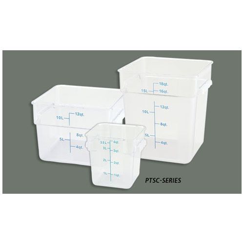 Winco PTSC-6, 6-Quart Polypropylene Square Storage Container, Translucent