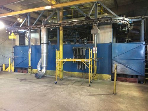 Bcp wheelebrator foundry shot blast spinner hanger monorial pass thru machine for sale