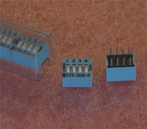 (10 PCS) CTS 206-4 4 POSITION SLIDE DIP SWITCH