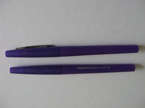 2 ~ Paper Mate FLAIR Medium FELT TIP PENS - PURPLE