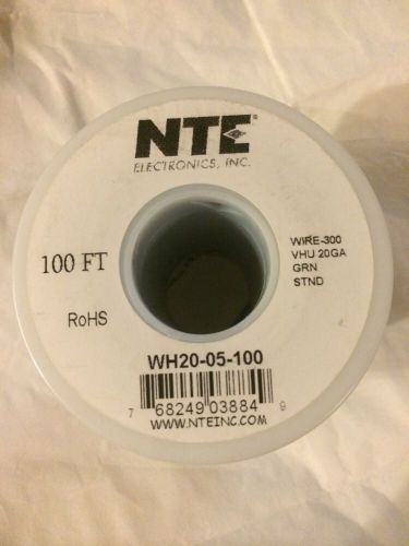 NTE WH20-05-100 Hook Up Wire 300V Stranded Type 20 Gauge 100 FT Green