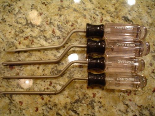 Craftsman USA made 4 pc Lot Speed Driver Screwdrivers 1/4&#034; 3/16&#034; #1 #2 Near Mint