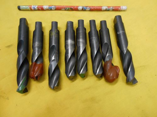 LOT of 8 used 41/64&#034; x 4 1/2&#034; SCREW MACHINE LENGTH DRILL BITS ALL USA MFG COBALT