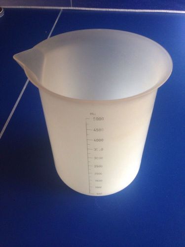 5000mL Graduated Plastic Beaker with Molded Graduations, PP.