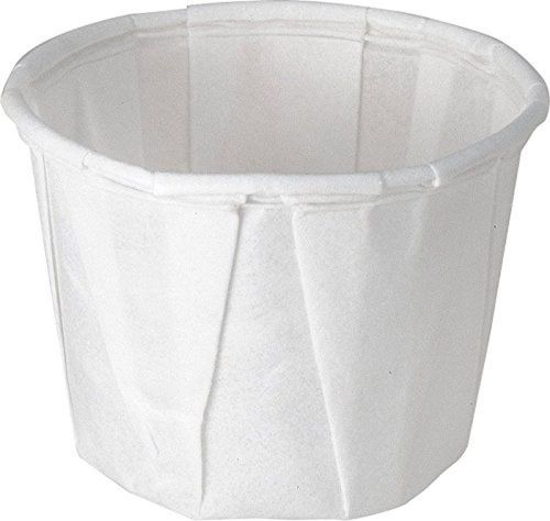 Solo 0.5 oz treated paper souffle portion cups for measuring medicine samples... for sale