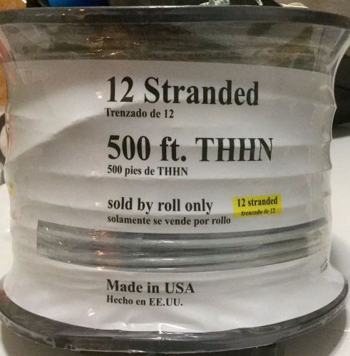 ENCOR 500&#039; Roll of 12 Stranded THHN Copper Wire ~ Gray