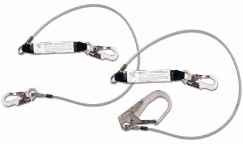 Guardian fall protection 01240 6-foot cable lanyard with shock absorber for sale