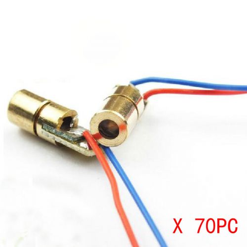 70pcs 650nm 6mm 5V 5mW Laser Dot Diode Module Red Copper Head Lighting