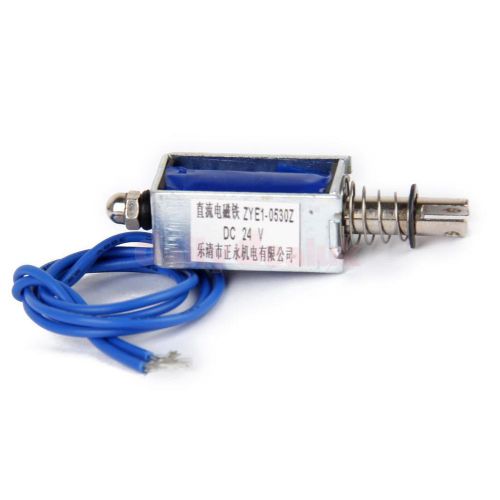 24V DC Push-Pull Type Open Frame Solenoid Electromagnet ZYE1-0530Z Blue