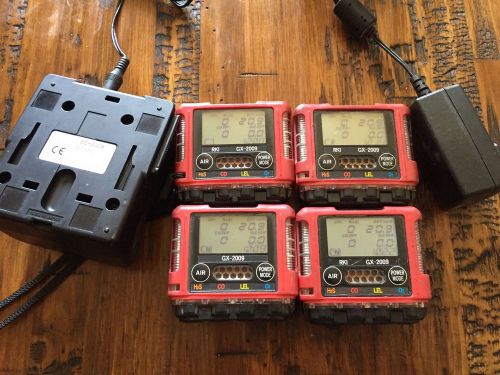 (4) RKI GX-2009 Multi-Gas Monitor Detector Meter H2S,CO,CH4(LEL),O2 Calibrated!