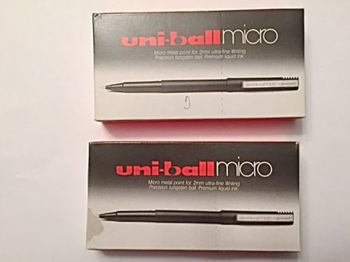 2 Boxes FABER CASTELL Uni-Ball Micro Rollerball TUNGSTEN Pen .2MM Blue Ink 60153