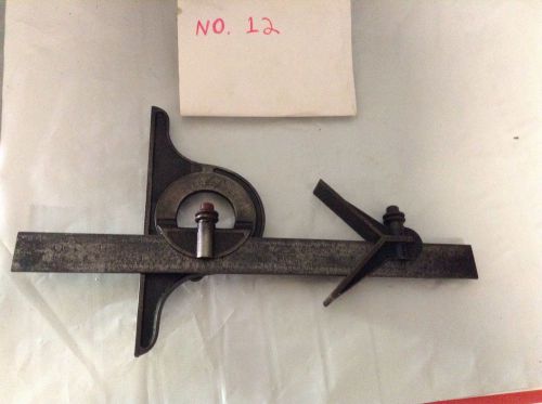 Vintage No. 12 Starrett Protractor And Machinist Center Head Rule