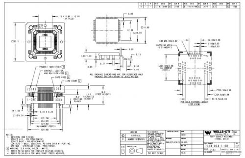 TQFP Burn-In Socket (7014-064-1-08)