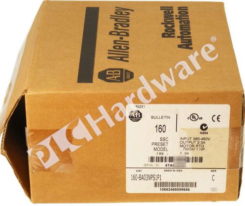 New Allen Bradley 160-BA03NPS1P1 /C AC Smart Speed Controller 1HP 2.3A 380-460V