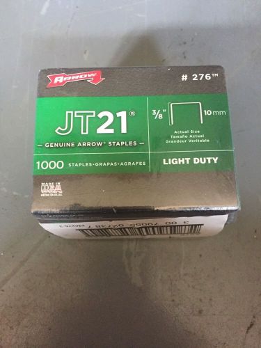 5 pack arrow fastener 276 jt21 3/8&#034; flat crown light duty staples 1000 per pack for sale