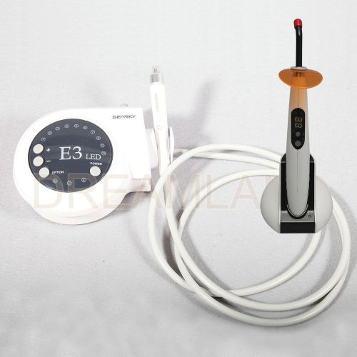 Dental Ultrasonic Piezo Scaler E3-LED Optic Fit EMS + Cordless curing light Lamp