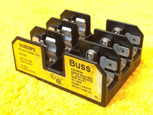 ***PERFECT*** BUSSMAN BC6033PQ 30 AMP 600 VOLT 3-POLE FUSE HOLDER BLOCK CLASS CC