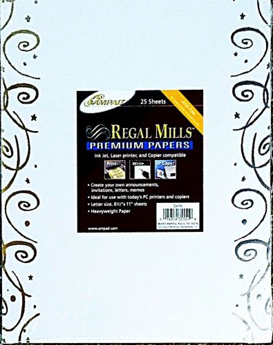 NEW Regal Mills Designer Premium Paper (8.5&#034; X 11&#034;) - Gold/Silver Metallic Swirl