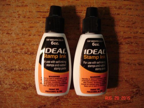 (2)ideal 6cc black ink  refill for self inking stamps for sale