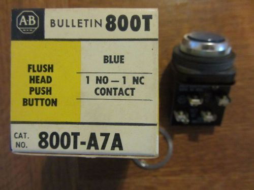 Allen bradley 800t-a7a blue push button switch new old stock for sale