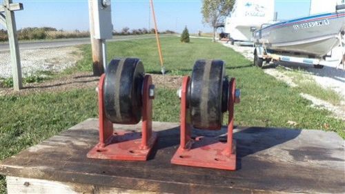 2 Vintage Heavy Duty Metal Factory Cart Dolly Wheels Industrial Age f FR SHIP US