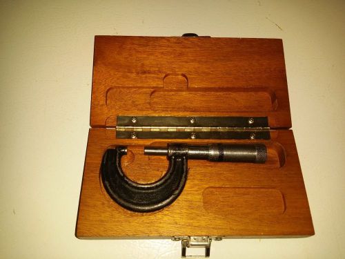 Brown and sharpe wooden box and unknown brand micrometer for sale