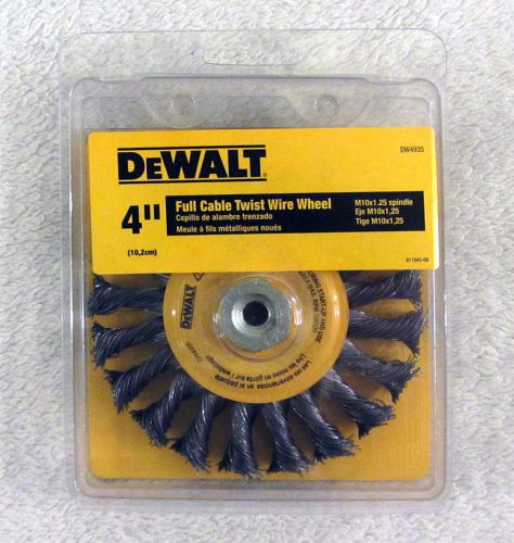 Dewalt 4-inch carbon full cable twist wire wheel (m10 x 1.25 spindle, dw4935) for sale