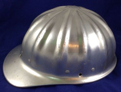 Vintage aluminum ribbed ~superlite fiber metal hard hat for sale